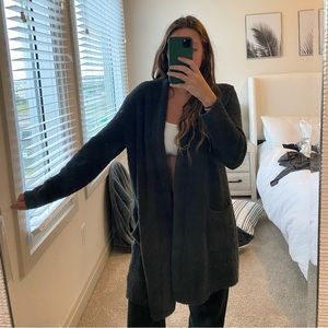 Gray fuzzy cardigan